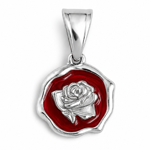RED ROSE. silver